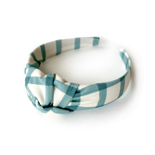 Teal Plaid - Knot Headband