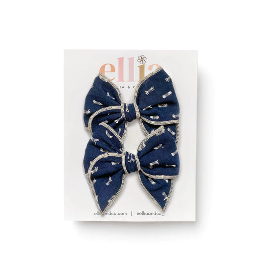 Navy Clip Dot - Mini Fairytale Piggie Clips