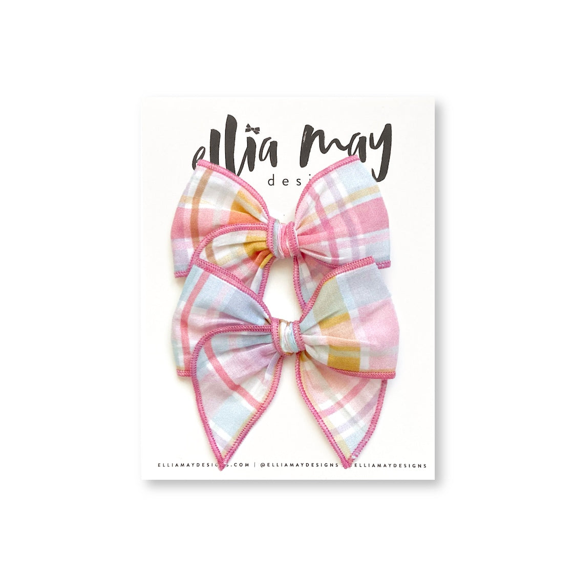 Spring Plaid - Mini Fairytale Piggie Clips