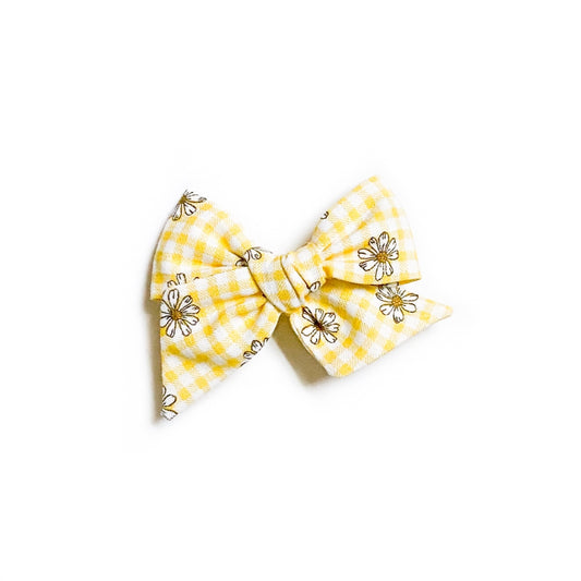 Yellow Gingham Daisies - Mini Twirl