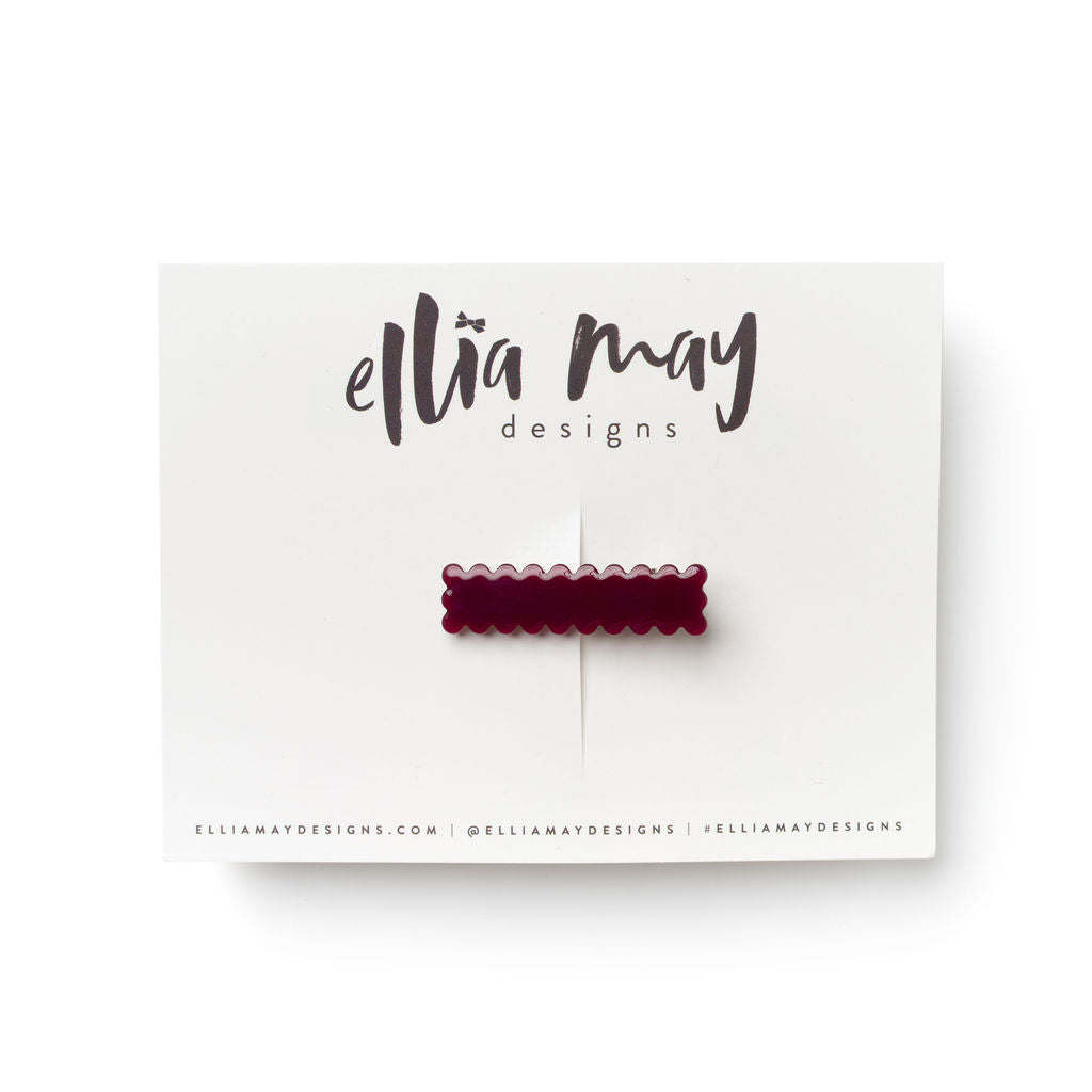 Eggplant - Mini Scalloped Bar Clip
