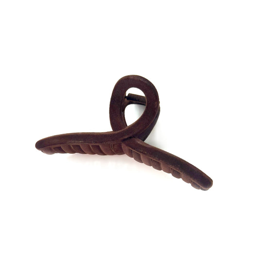 Chocolate Suede Loop - Claw Clip
