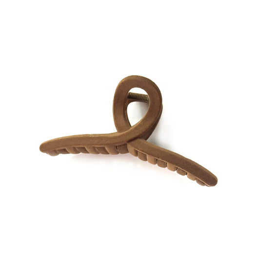Hot Cocoa Suede Loop - Claw Clip